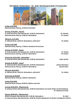 aktuelle Termine der Kirchengemeinde