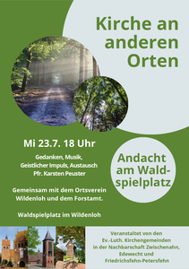 Werbeplakat Andacht im Wildenloh